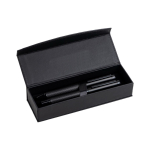 Set stylo et roller en acier et aluminium avec relief encre noire couleur noir vue 11