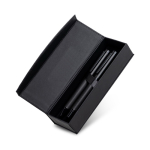 Set stylo et roller en acier et aluminium avec relief encre noire couleur noir vue 4