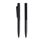 Set stylo et roller en aluminium design hexagonal encre noire couleur noir vue 2