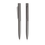 Set stylo et roller en aluminium design hexagonal encre noire couleur anthracite vue 2