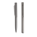 Set stylo et roller en aluminium design hexagonal encre noire couleur anthracite vue 3