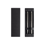 Set stylo et roller en aluminium design hexagonal encre noire couleur anthracite vue 4