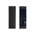 Set stylo et roller en aluminium design hexagonal encre noire couleur bleu marine Vue 1
