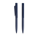 Set stylo et roller en aluminium design hexagonal encre noire couleur bleu marine vue 2