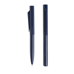 Set stylo et roller en aluminium design hexagonal encre noire couleur bleu marine vue 3