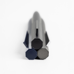 Set stylo et roller en aluminium design hexagonal encre noire