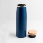 Gourde thermos en inox avec couvercle en bambou naturel 550ml vue 2
