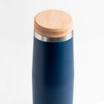 Gourde thermos en inox avec couvercle en bambou naturel 550ml Vue 1
