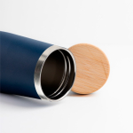 Gourde thermos en inox avec couvercle en bambou naturel 550ml vue 2