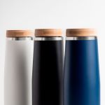 Gourde thermos en inox avec couvercle en bambou naturel 550ml vue 6