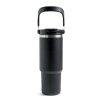 Mug isotherme en inox avec double couvercle et anse pliable 900ml couleur noir vue 3