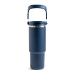 Mug isotherme en inox avec double couvercle et anse pliable 900ml couleur bleu marine vue 3