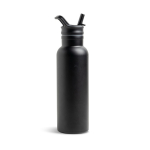 Bouteille thermos en inox avec anse fixe et paille pliable 500ml couleur noir vue 11