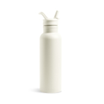 Bouteille thermos en inox avec anse fixe et paille pliable 500ml couleur beige