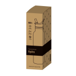 Bouteille thermos en inox avec anse fixe et paille pliable 500ml vue en boîte