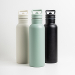 Bouteille thermos en inox avec anse fixe et paille pliable 500ml vue d'ambiance