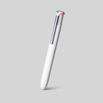 Stylo multifonction en aluminium recyclé mat à encre 4 couleurs couleur blanc vue 2