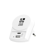 Adaptateur de voyage USB à charge rapide vue avec impression