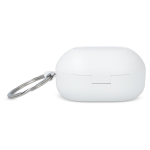 Petits écouteurs dans un boîtier format porte-clés couleur blanc cinquième vue