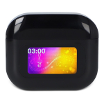 Écouteurs à réduction de bruit avec boîtier tactile couleur noir deuxième vue