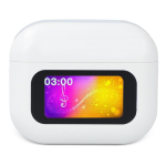 Écouteurs à réduction de bruit avec boîtier tactile couleur blanc deuxième vue