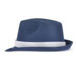Chapeau en polyester, disponible en plusieurs couleurs vives couleur bleu foncé troisième vue
