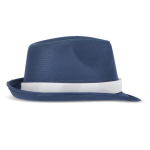 Chapeau en polyester, disponible en plusieurs couleurs vives couleur bleu foncé quatrière vue
