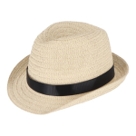 Chapeau de paille personnalisable avec ruban de plusieurs couleurs couleur noir