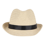 Chapeau de paille personnalisable avec ruban de plusieurs couleurs couleur noir deuxième vue
