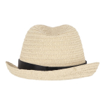 Chapeau de paille personnalisable avec ruban de plusieurs couleurs couleur noir troisième vue