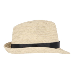 Chapeau de paille personnalisable avec ruban de plusieurs couleurs couleur noir cinquième vue