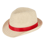Chapeau de paille personnalisable avec ruban de plusieurs couleurs couleur rouge