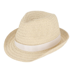 Chapeau de paille personnalisable avec ruban de plusieurs couleurs couleur blanc