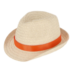 Chapeau de paille personnalisable avec ruban de plusieurs couleurs couleur orange
