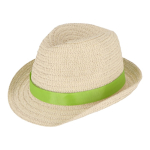 Chapeau de paille personnalisable avec ruban de plusieurs couleurs couleur vert lime