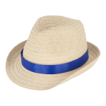 Chapeau de paille personnalisable avec ruban de plusieurs couleurs couleur bleu foncé
