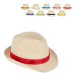 Chapeau de paille personnalisable avec ruban de plusieurs couleurs