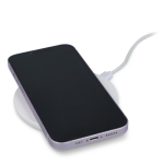 Chargeur blanc circulaire avec indicateur LED à la base 15 W couleur blanc deuxième vue