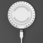 Chargeur blanc circulaire avec indicateur LED à la base 15 W couleur blanc