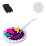 Chargeur blanc circulaire avec indicateur LED à la base 15 W