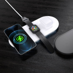 Chargeur sans fil rapide 3 en 1 pour téléphone et accessoires 15 W couleur blanc septième vue