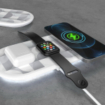 Chargeur sans fil rapide 3 en 1 pour téléphone et accessoires 15 W couleur blanc huitième vue