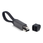 Câble de charge portable avec plusieurs entrées et sorties couleur noir troisième vue