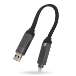 Câble de charge portable avec plusieurs entrées et sorties couleur noir cinquième vue