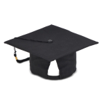 Chapeau de diplômé classique noir à personnaliser couleur noir quatrière vue