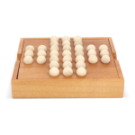 Jeu de solitaire en bois avec boîte pour le plateau et le angement couleur naturel deuxième vue