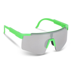 Lunettes de sport haute performance colorées avec verres argentés couleur vert fluorescent