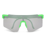 Lunettes de sport haute performance colorées avec verres argentés couleur vert fluorescent deuxième vue