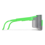 Lunettes de sport haute performance colorées avec verres argentés couleur vert fluorescent troisième vue