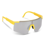 Lunettes de sport haute performance colorées avec verres argentés couleur jaune fluorescent